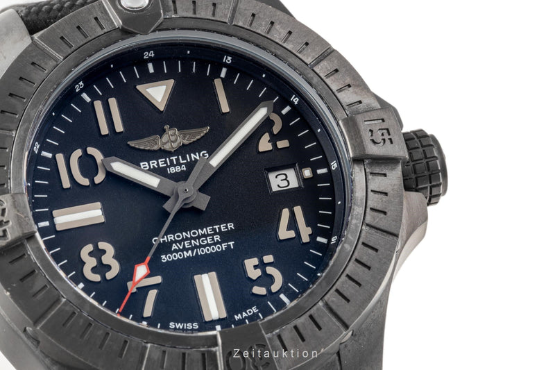 Shop Breitling Avenger Automatic 45 Seawolf Night Mission Black Dial Black Nylon Strap Watch for Men - V17319101B1X1 in USA