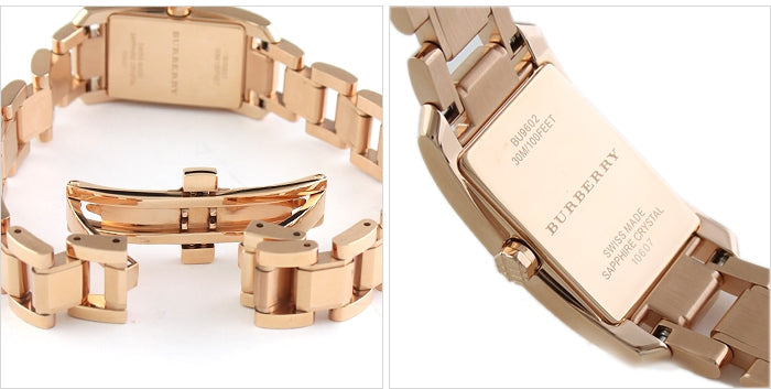 Shop Burberry Heritage Rose Gold Dial Rose Gold Steel Strap Watch For Women - BU9602 in USA