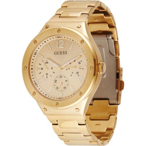 Shop Guess Scope Gold Dial Gold Steel Strap Watch for Men - GW0454G2 in USA