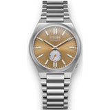 Citizen Tsuyosa Automatic Titanium Yellow Dial Silver Steel Strap Watch For Men - NK5010-51X