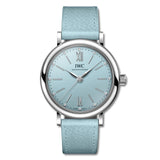 Shop IWC Portofino Automatic Blue Dial Blue Leather Strap Watch for Women - IW357416 in USA