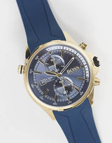 Hugo Boss Globetrotter Blue Dial Blue Silicone Strap Watch for Men - 1513822 Buy Now By Hugo Boss