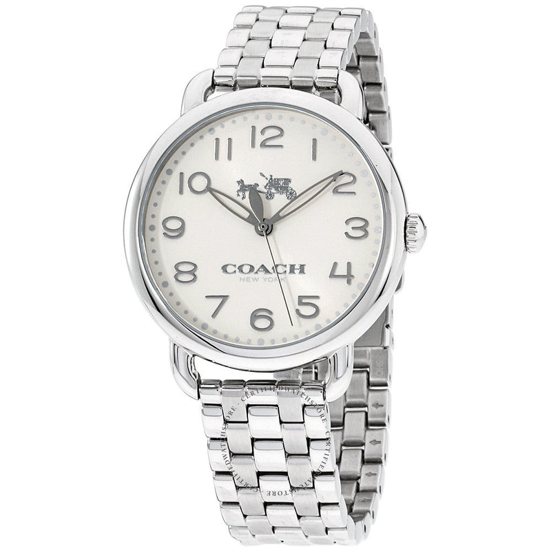 Coach Delancey Classic White Dial Silver Steel Strap Watch for Women - 14502260 Buy Now By Coach