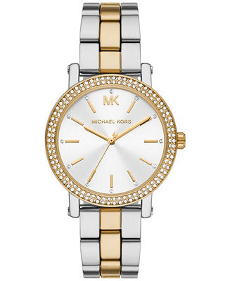 Michael Kors Corey Analog Silver Dial Two Tone Steel Strap Watch for Women - MK7348 Buy Now By Michael Kors
