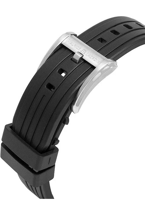 Maurice Lacroix Aikon Chronograph Black Dial Black Leather Strap Watch for Men - AI1018-SS001-330-2 Buy Now By Maurice Lacroix