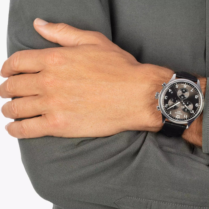 Tissot Chrono XL Classic Black Dial Black Leather Strap Watch For Men - T116.617.16.057.00 Buy Now By Tissot