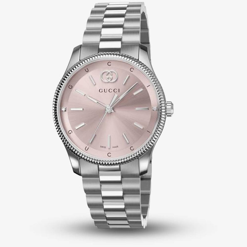 Shop Gucci G Timeless Quartz Pink Dial Silver Steel Strap Watch for Women - YA1265061 in USA