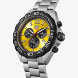 Shop Tag Heuer Formula 1 Quartz Chronograph Yellow Dial Silver Steel Strap Watch for Men - CAZ101AM.BA0842 in USA