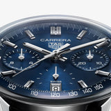 Tag Heuer Carrera Chronograph Blue Dial Blue Leather Strap Watch for Men - CBS2212.FC6535 Buy Now By Tag Heuer