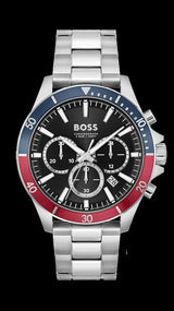 Hugo Boss Troper Chronograph Black Dial Silver Steel Strap Watch For Men - 1514108 Buy Now By Hugo Boss