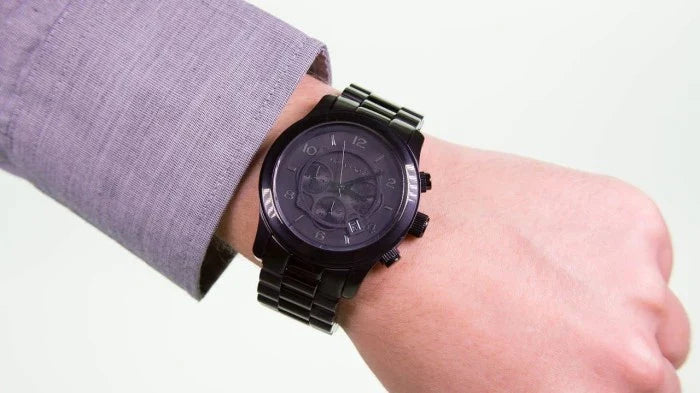 Michael Kors Runway Chronograph Black Dial Black Steel Strap Watch for Men - MK8157 Buy Now By Michael Kors