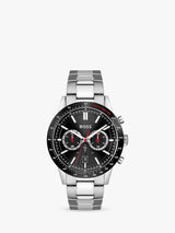Shop Hugo Boss Rafale Chronograph Black Dial Silver Steel Strap Watch for Men - 1513509 in USA