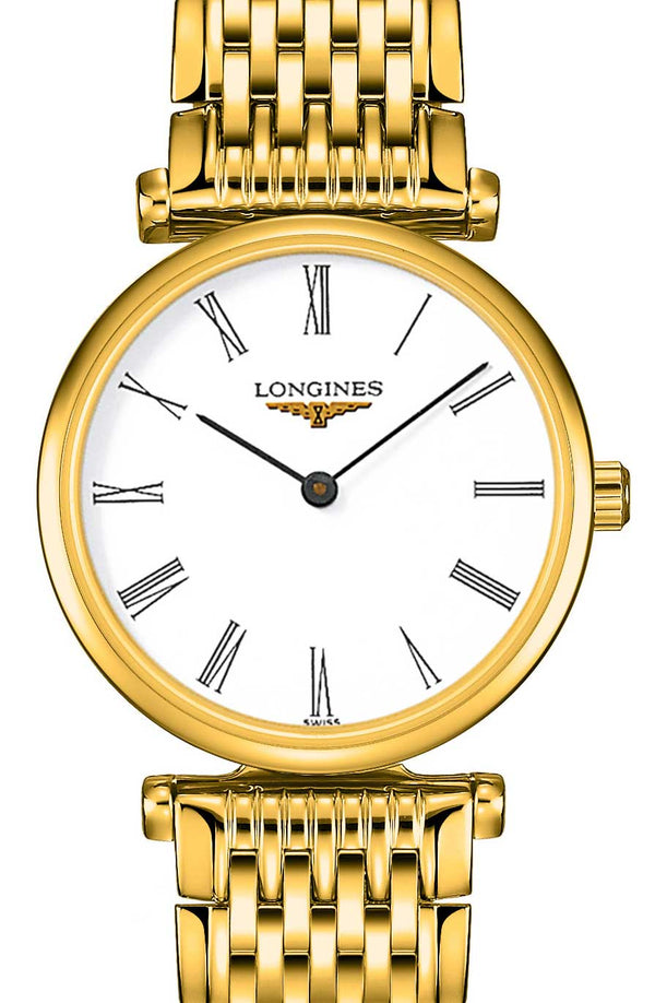 Shop Longines La Grande Classique De Longines White Dial Gold Steel Strap Watch for Women - L4.209.2.11.8 in USA