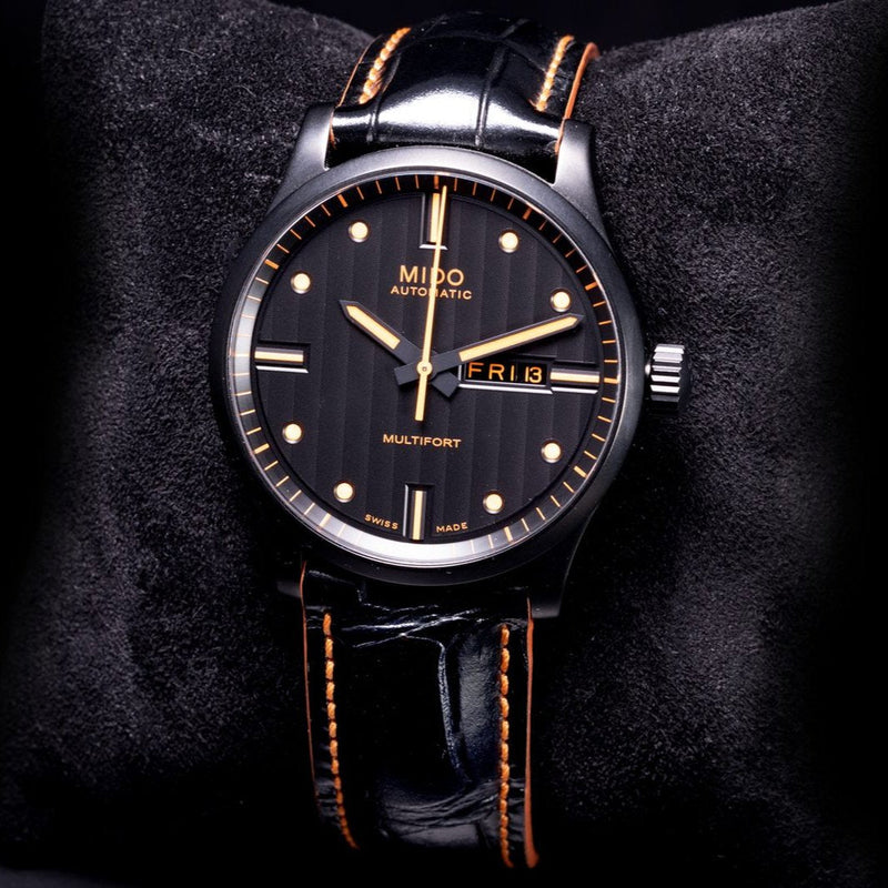 Mido Multifort Automatic Special Edition Black Dial Black Leather Strap Watch For Men - M005.430.36.051.80 Buy Now By Mido
