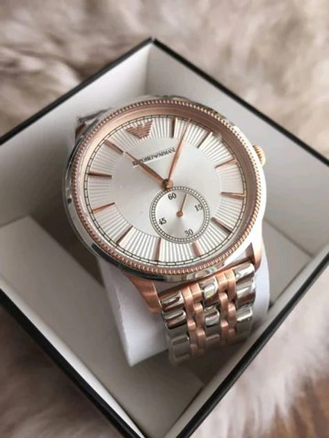 Emporio Armani Classic Silver Dial Two Tone Steel Strap Watch For Men - AR1839 Buy Now By Emporio Armani