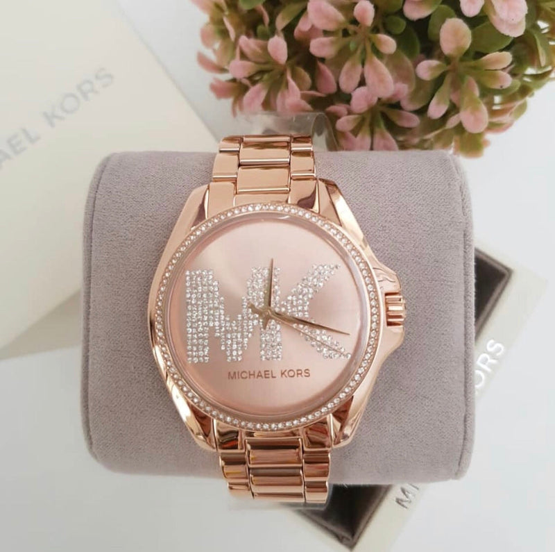 Michael Kors Bradshaw Quartz Rose Gold Dial Rose Gold Steel Strap Watch For Women - MK6556 Buy Now By Michael Kors