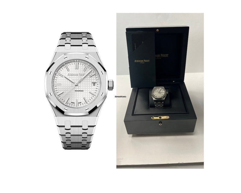 Audemars Piguet Royal Oak 50th Anniversary White Dial Silver Steel Strap Watch for Men - 15550ST.OO.1356ST.01