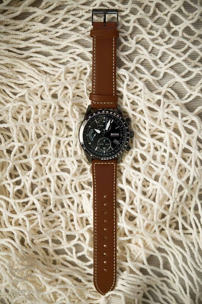 Hugo Boss Pilot Black Dial Brown Leather Strap Watch for Men - 1513851 Buy Now By Hugo Boss