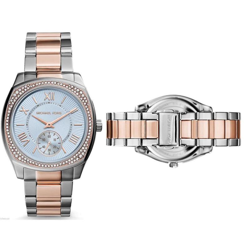 Michael Kors Bryn Quartz Blue Dial Two Tone Steel Strap Watch For Women - MK6136 Buy Now By Michael Kors