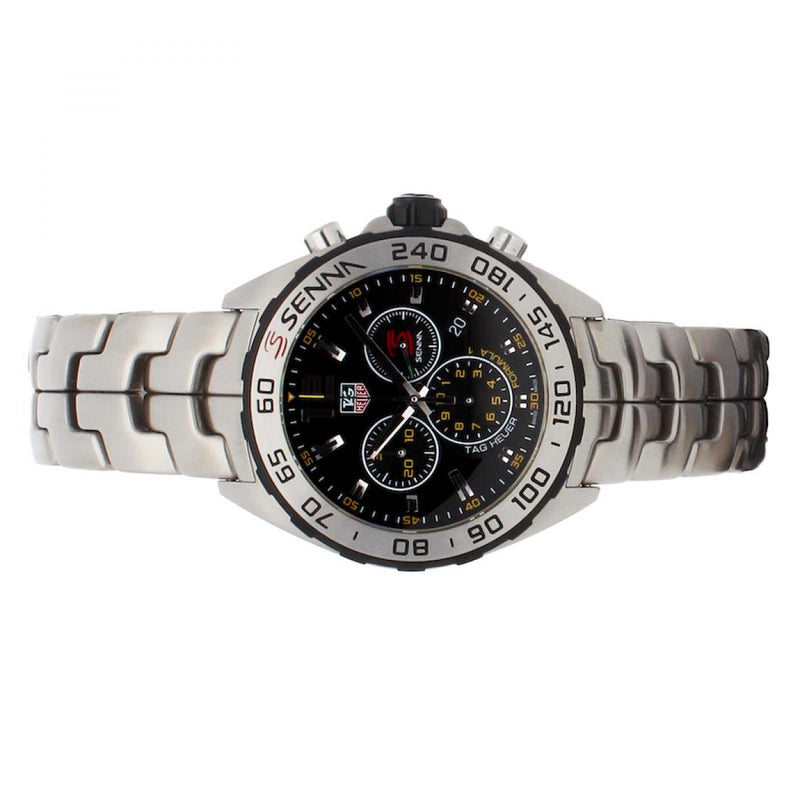 Shop Tag Heuer Formula 1 Senna Limited Edition Chronograph Black Dial Silver Steel Strap Watch for Men - CAZ1013.BA0883 in USA