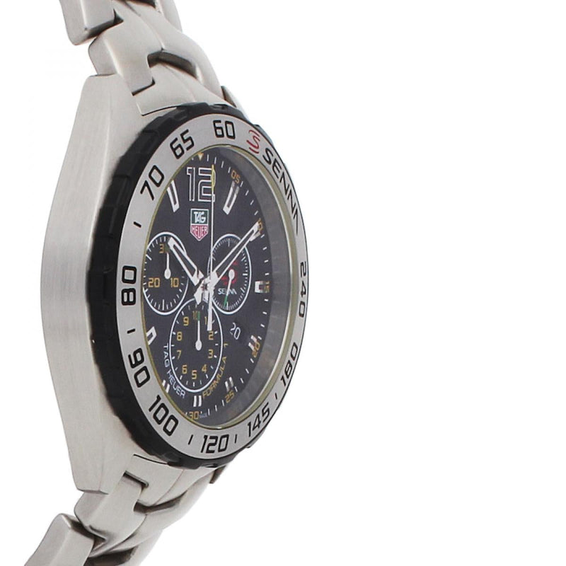 Shop Tag Heuer Formula 1 Senna Limited Edition Chronograph Black Dial Silver Steel Strap Watch for Men - CAZ1013.BA0883 in USA