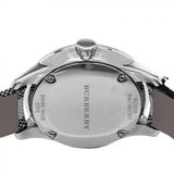 Shop Burberry Classic Stone Silver Dial Horseberry Black Leather Strap Watch for Women - BU10103 in USA