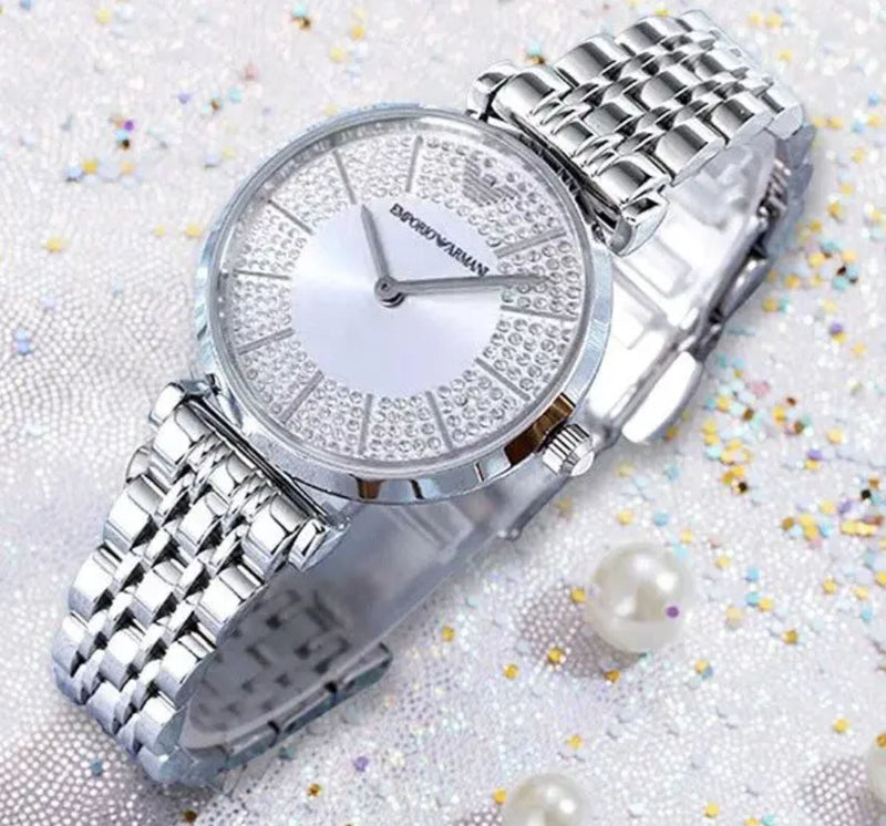 Emporio Armani Gianni T-Bar Quartz Silver Dial Silver Steel Strap Watch For Women - AR11445 Buy Now By Emporio Armani