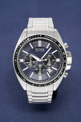 Hugo Boss Driver Chronograph Black Dial Silver Steel Strap Watch For Men - 1513080 Buy Now By Hugo Boss