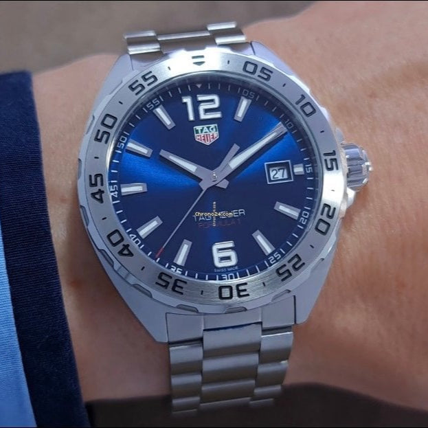 Tag Heuer Formula 1 Blue Dial Silver Steel Strap Watch for Men - WAZ1118.BA0875