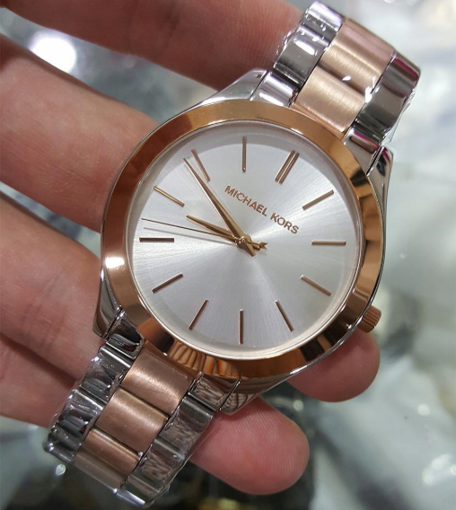 Michael Kors Slim Runway White Dial Two Tone Steel Strap Watch for Women - MK3204 Buy Now By Michael Kors