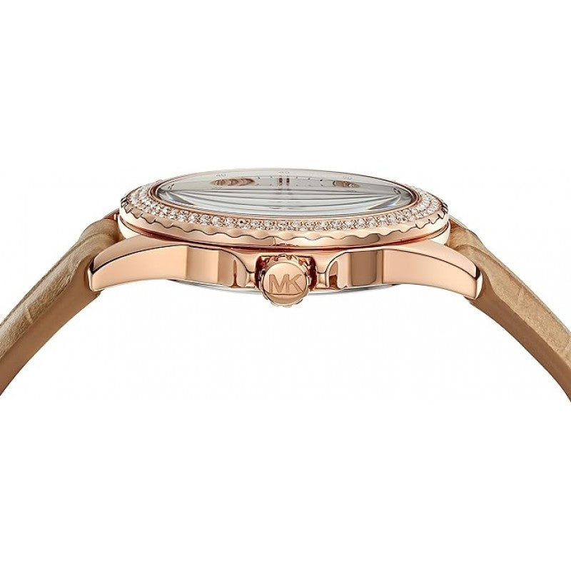 Michael Kors Mini Everest Crystals White Dial Brown Leather Strap Watch for Women - MK4719 Buy Now By Michael Kors
