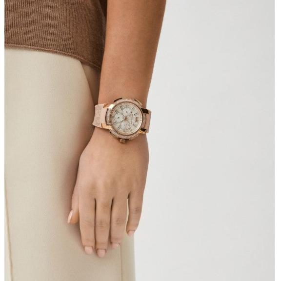 Michael Kors Sidney Multifunction White Dial Pink Silicone Strap Watch For Women - MK7222 Buy Now By Michael Kors