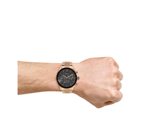 Hugo Boss Trophy Grey Dial Rose Gold Steel Strap Watch for Men - 1513632 Buy Now By Hugo Boss