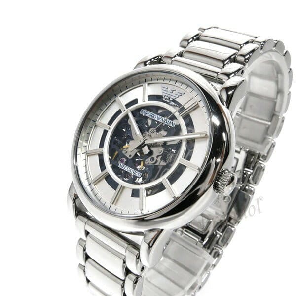 Emporio Armani Meccanico Automatic Silver Dial Silver Steel Strap Watch for Men - AR60006 Buy Now By Emporio Armani