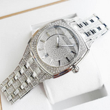 Shop Bulova Phantom Swarovski Crystal Pave Silver Dial Silver Steel Strap Watch for Men - 98B296 in USA