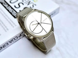 Calvin Klein Minimal White Dial Silver Mesh Bracelet Watch for Men - K3M5115X Buy Now By Calvin Klein