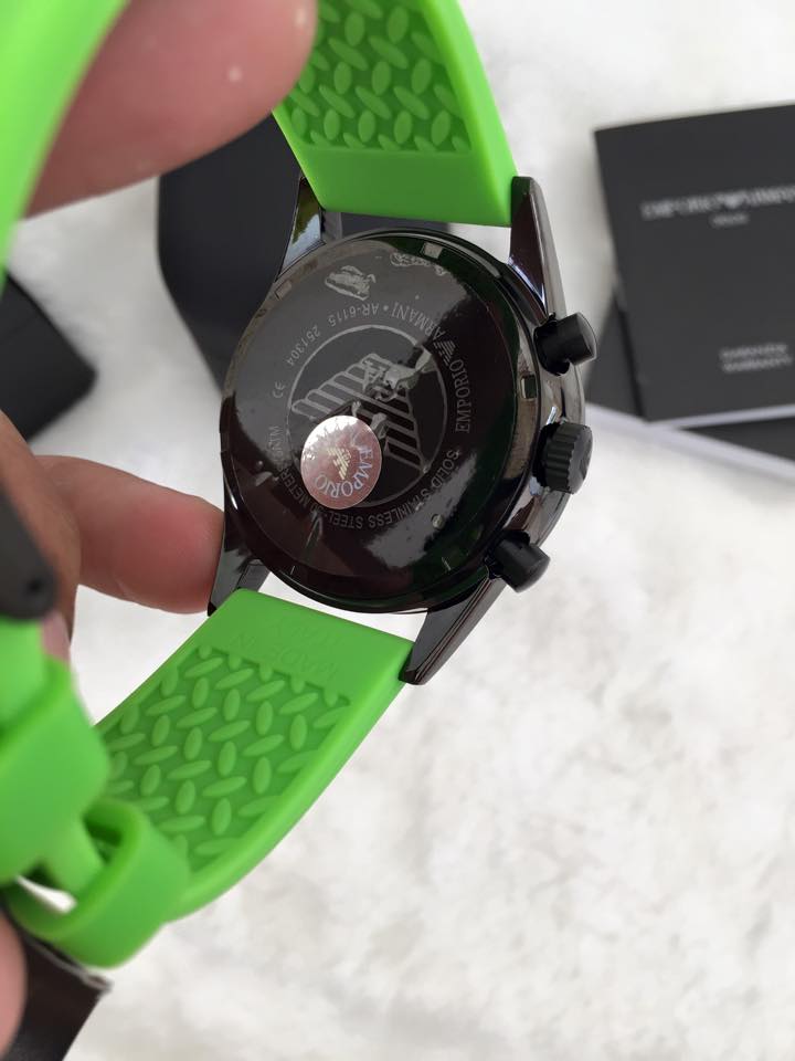 Emporio Armani Sports Analog Black Dial Green Rubber Strap Watch For Men - AR6115 Buy Now By Emporio Armani