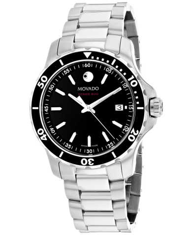 Shop Movado Series 800 Black Dial Silver Steel Strap Watch For Men - 2600135 in USA