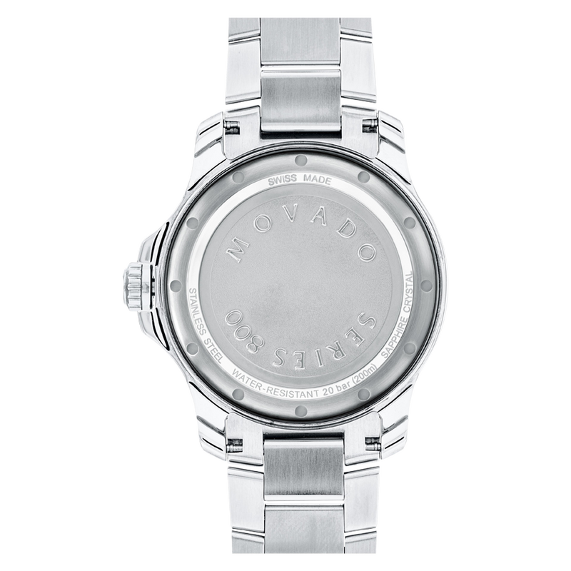 Shop Movado Series 800 Black Dial Silver Steel Strap Watch For Men - 2600135 in USA