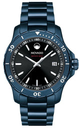 Movado Series 800 Black Dial Blue Ion Plated Steel Strap Watch for Men - 2600139 Buy Now By Movado