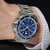 Movado Series 800 Chronograph Blue Dial Silver Steel Strap Watch For Men - 2600141 Buy Now By Movado