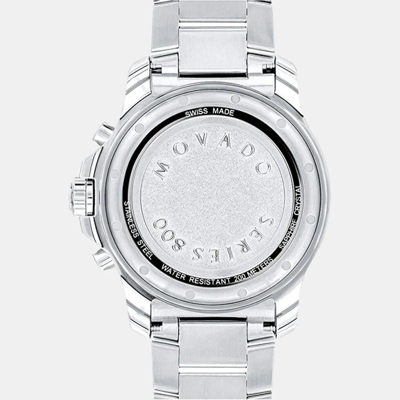 Movado Series 800 Chronograph Black Dial Silver Steel Strap Watch For Men - 2600142 Buy Now By Movado