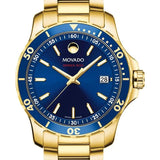 Shop Movado Series 800 Blue Dial Gold Steel Strap Watch For Men - 2600144 in USA