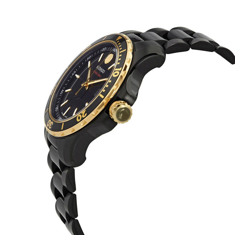 Movado Series 800 Black Dial Black Steel Strap Watch For Men - 2600161 Buy Now By Movado