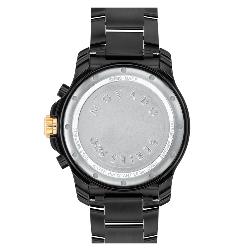Movado Series 800 Chronograph Black Dial Black Steel Strap Watch For Men - 2600119 Buy Now By Movado