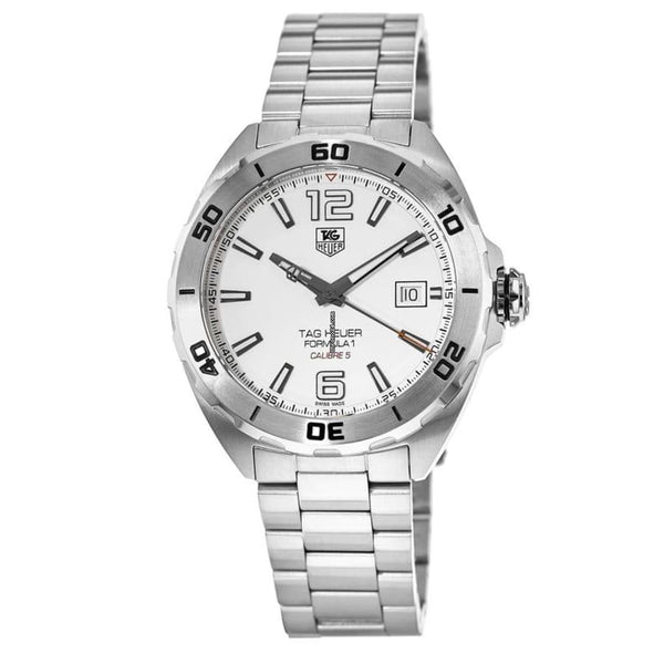 Tag Heuer Formula 1 Calibre 5 Automatic White Dial Silver Steel Strap Watch for Men - WAZ2114.BA0875 Buy Now By Tag Heuer