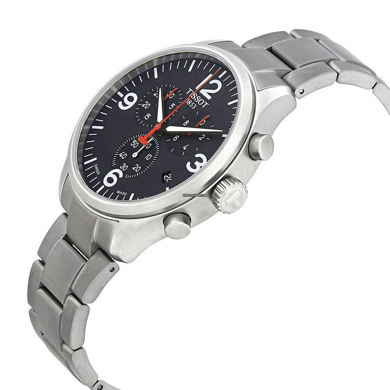 Tissot Chrono XL Black Dial Silver Steel Strap Watch For Men - T116.617.11.057.00 Buy Now By Tissot