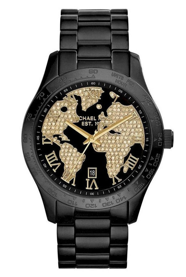 Michael Kors Layton Pave Black Dial Black Steel Strap Watch for Women - MK6091 Buy Now By Michael Kors