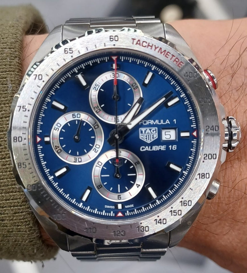 Shop Tag Heuer Formula 1 Automatic Chronograph Blue Dial Silver Strap Watch for Men - CAZ2015.BA0876 in USA