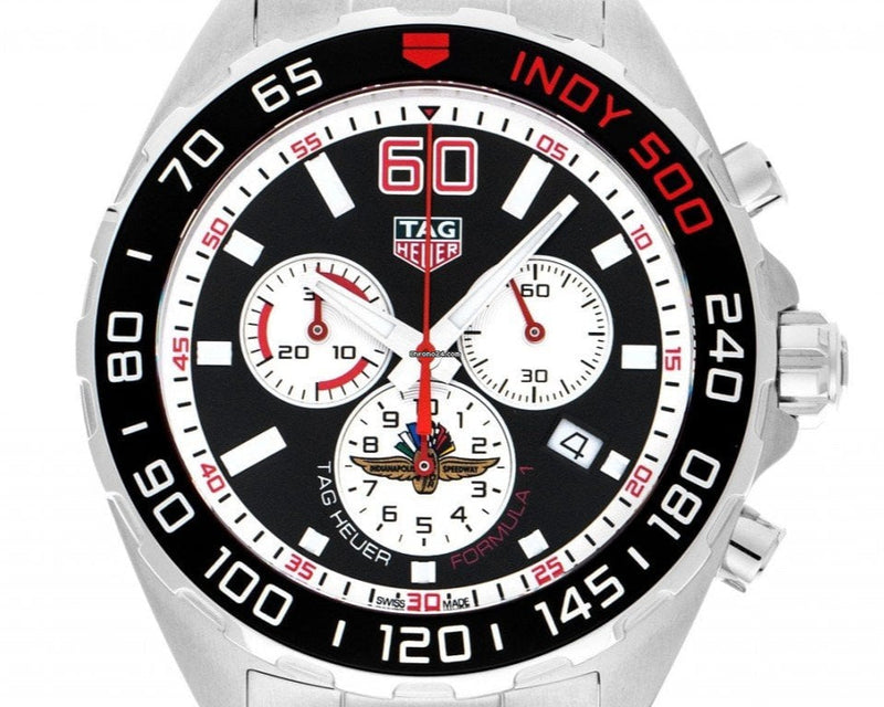 Tag Heuer Formula 1 Indy 500 Special Edition Black Dial Silver Steel Strap Watch for Men - CAZ101V.BA0842 Buy Now By Tag Heuer